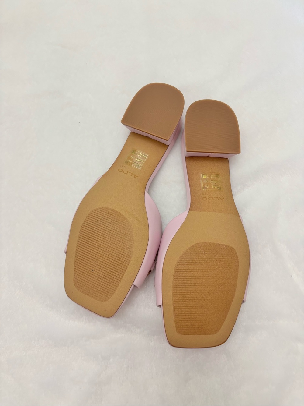 ALDO Faiza Pink Block Heel Slide Sandals with Gold Chain Detail Women’s Size 10 - Picture 7 of 11